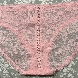 Victoria's Secret Pink Lace Panties Sz XL w 
lace-up detail in back NWT
